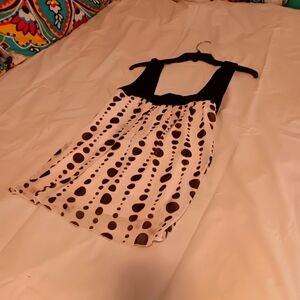 My Michelle white/ black potato dot sheer top